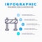 Barricade, Barrier, Construction Line icon with 5 steps presentation infographics Background