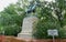 Barricaded statue of Confederate General Stonewall Jackson in Charlottesville, Virginia, USA