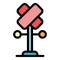 Barrier roadblock icon color outline vector