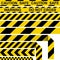 Barrier tape. Yellow and black restrictive tape