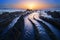 Barrika beach at sunset