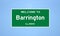 Barrington, Illinois city limit sign. Town sign from the USA.