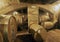 Barrique cellar, Tricerchi castle wine estate, Montalcino, italy