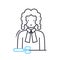 barrister line icon, outline symbol, vector illustration, concept sign