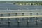 Barron Collier Bridge and Gilchrist Bridge in Florida with moving traffic. Transportation infrastructure in Charlotte