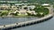 Barron Collier Bridge and Gilchrist Bridge in Florida with moving traffic. Transportation infrastructure in Charlotte