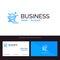 Barrow, Garden, Trolley, Truck, Wheelbarrow Blue Business logo and Business Card Template. Front and Back Design