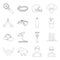 Bars, glasses, teacher and other web icon in outline style.Gas, table, cubes icons in set collection.