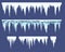 Bars of icicles, elements for endless borders, vector illustration