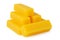 Bars of natural beeswax are isolated on a white background. Beekeeping products. Apitherapy