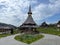 Barsana, Maramures, May the 1st, 2021: The view of Barsana Monastery courtyard