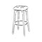 Barstool hand drawn outline doodle icon. High chair vector sketch illustration