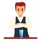 Bartender cocktail icon, cartoon style