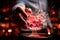 Bartender pouring Cocktail close up in a bar setting.