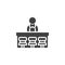 Bartender standing at the bar counter vector icon