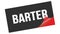 BARTER text on black red sticker stamp