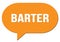 BARTER text written in an orange speech bubble