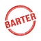 BARTER text written on red grungy round stamp