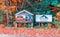 BARTLETT, NH - OCTOBER 2015: Attitash Mountain Village Sign during foliage season