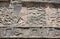 Bas-relief carving of eagle, chieftain and snake, Chichen Itza,