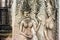 Bas relief depicting Apsara Dancers. Khmer culture, Angkor Wat, Siem Reap, Cambodia