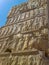 Bas-relief depicts guards - warriors of king. Ancient relief on the wall of the ruined city of Persepolis. Iran