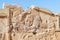 Bas-relief of a lion attacking a bull in Persepolis, Iran