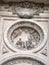 Bas relief statue of Mary with cherubs over the entrance to the cathedral at Granada, Andalusia, Spain, Espana