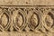 Bas-relief. stone architectural frieze with geometric patterns: abstract ornament. Italy Apulia.