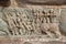 Bas-reliefs in Mahanavami Dibba - The Great Platform UNESCO World heritage site in Hampi, Karnataka, India.