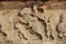 Bas-reliefs in Mahanavami Dibba - The Great Platform UNESCO World heritage site in Hampi, Karnataka, India.