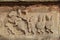 Bas-reliefs in Mahanavami Dibba - The Great Platform UNESCO World heritage site in Hampi, Karnataka, India.