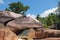 Basalt boulders. Baie Lazare, Mahe, Seychelles