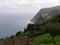 Basalt cliff of Faja do Araujo seen from the miradouro da Ponta do Sossego on the island of Sao Miguel