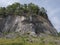 Basalt column pillars, lava vulcanic rock formation organ shape national cultural landmark Zlaty vrch, Jetrichovice