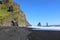 Basalt columns on the beach at Reynisfjara.