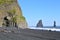 Basalt columns on the beach at Reynisfjara.