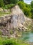 Basalt Pillars Geological Reserve and lake, Ukraine
