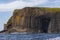 Basalt rock formation and Fingal`s Cave  - Island of Staffa - Scotland