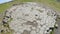 Basalt rock formations called church floor in Kirkjubaejarklaustur Kirkjugolf, southern Iceland