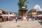 Bascarsija square with Sebilj wooden fountain in Old Town Sarajevo in Bosnia and Herzegovina