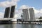 The bascule bridge over the Schlei in Kappeln is opened