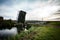 Bascule bridge over water channel