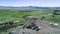 base camp of autotourists on the banks of a beautiful river in Mongolia