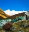 Base camp in Kedarnath trek route in Indian Himalayas, Uttarakhand, India