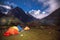 Base Camp under Mt MaKaLu in Tibet at night