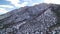 Base of Mt Whitney Aerial Shot Sierra Nevada Mountains in Winter Snow Tilt Up Left