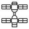 Base space station icon outline vector. Galaxy planet spaceship