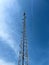 A base station in radio communications (mobile communications tower)