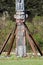 Base of the tallest totem pole, Alert Bay BC